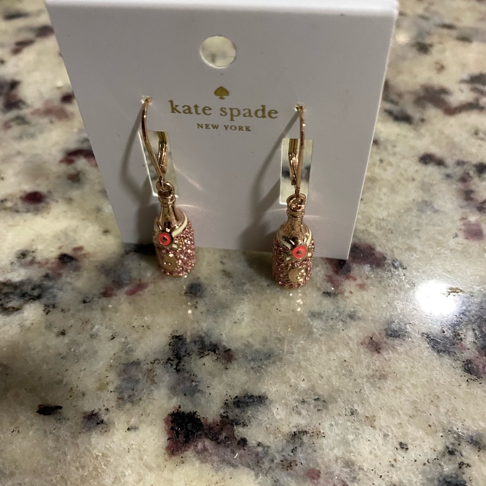 Kate Spade Champagne bottle earrings